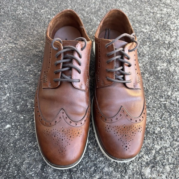 Timberland Brogue Leather Oxford Men's 10.5 Franklin Park Brown Loafer Shoe - Picture 2 of 13